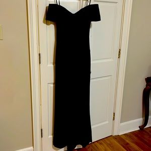 Navy blue formal off the shoulder dress